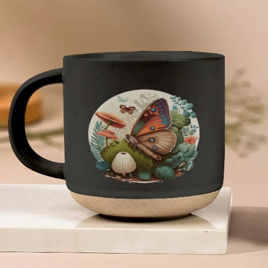 Cottagecore Butterfly Mushroom Plants Botanic Herb Pottery Mugs