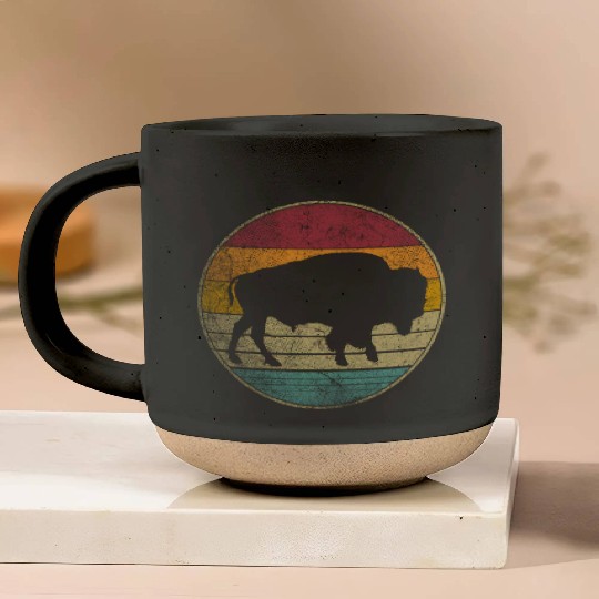 Buffalo Distressed Bison Animal Dad Pottery Mugs
