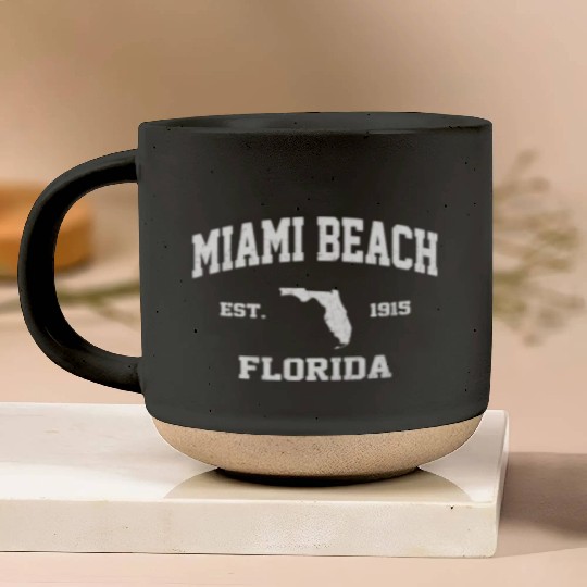Miami Beach Florida Fl State Athletic Style Pottery Mugs