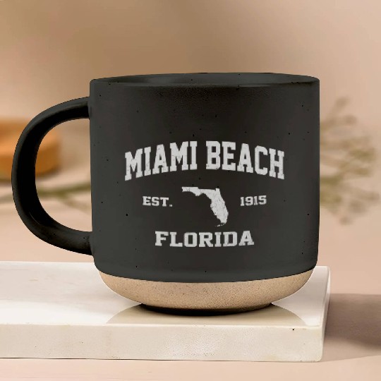 Miami Beach Florida Fl State Athletic Style Pottery Mugs