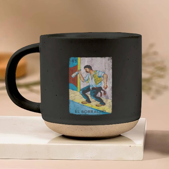 Loteria El Borracho Colorful Tarot Card Pottery Mugs