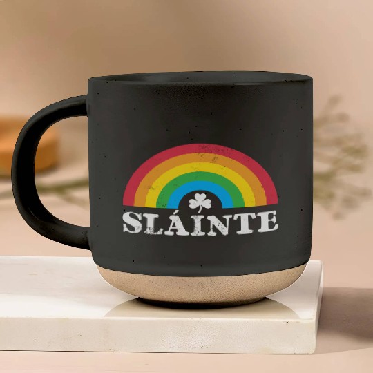 Slainte 80S 70S Rainbow Irish St Patric Day Pottery Mugs