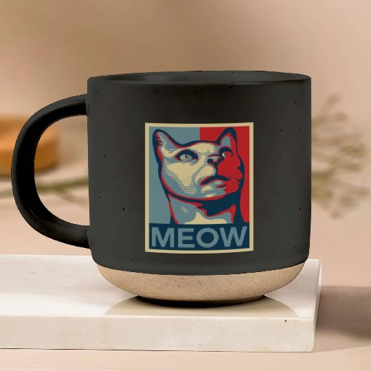 Cat - 'MEOW' Pottery Mugs