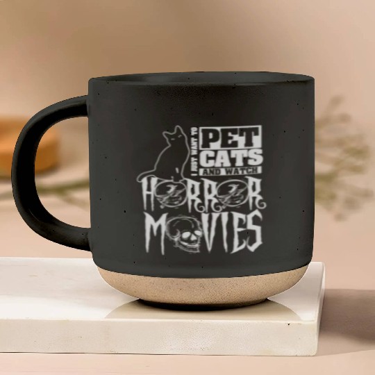 Cat Pet Lover Horror Movie Lover Pottery Mugs
