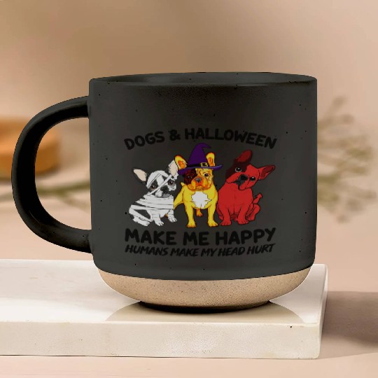 Frenchie Dog Halloween Dog Lover Pottery Mugs