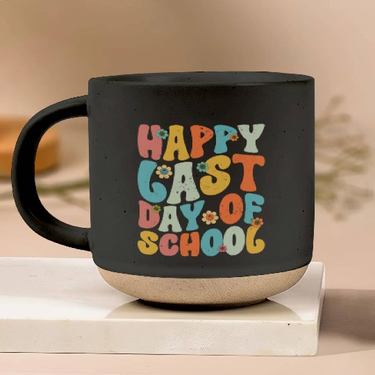 Groovy Happy Last Day of School Teacher Student Pottery Mugs