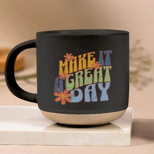 Retro Make It A Great Day Pottery Mugs