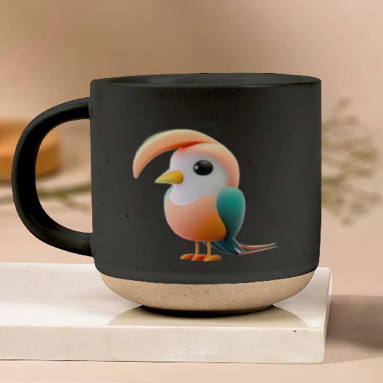 Cute Bird of Paradise 3D Render Pottery Mugs