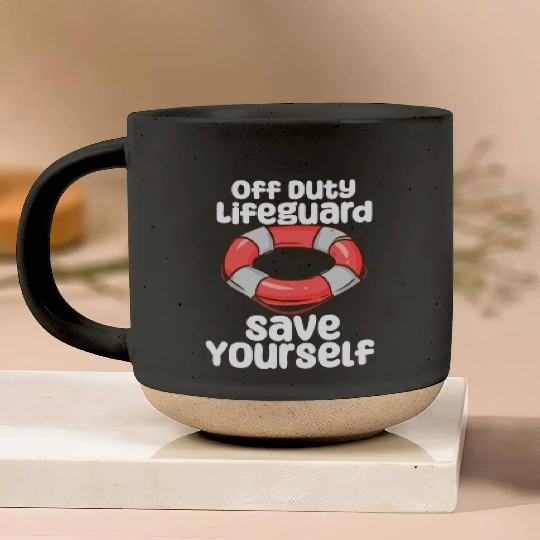 Off Duty Lifeguard Pottery Mugs