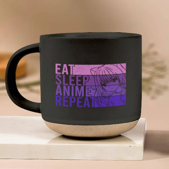 Anime Pottery Mugs Eat Sleep Anime Repeat Anime