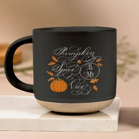 Pumpkin Spice is My Vice Fall Autumn Leaves Pottery Mugs