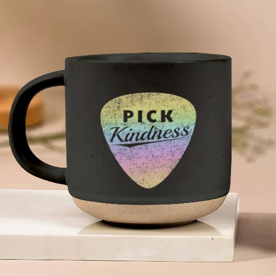 Pastel Rainbow Guitar Pick Pun Anti-Bullying Pick Pottery Mugs