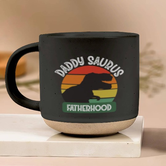 Daddy Saurus Family Father's Day Fatherhood Pottery Mugs