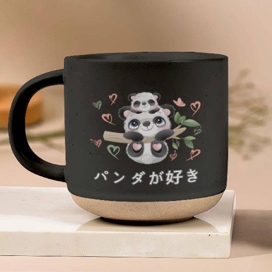 I Love Pandas Love Mom Panda Bear Pottery Mugs