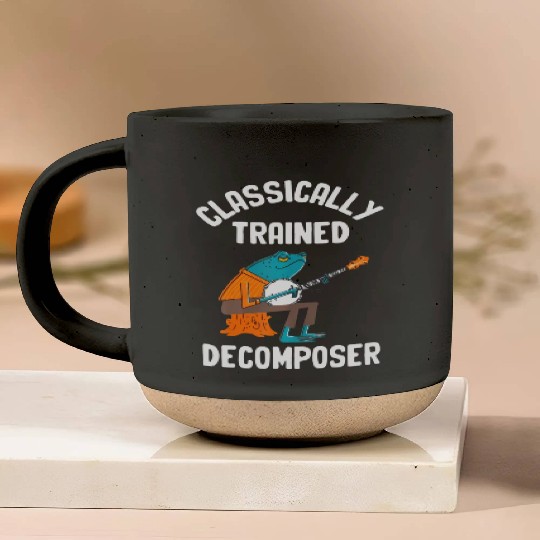 Classically Trained Decomposer Funny Frog Playing Pottery Mugs