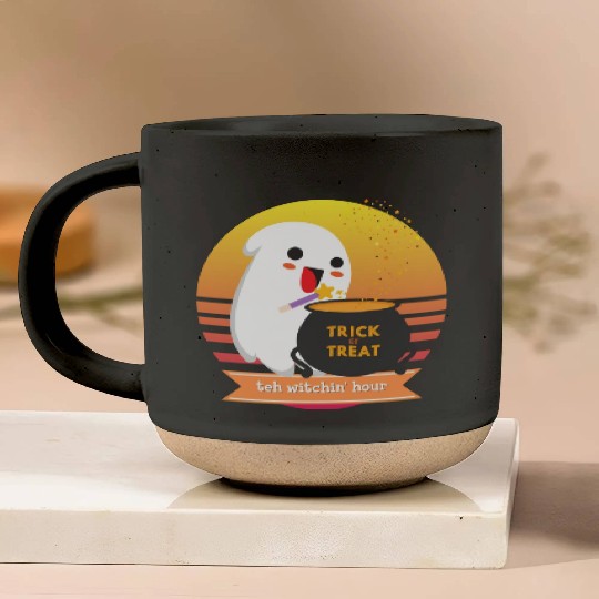 Halloween Cute Ghost Witching Hour Trick Or Treat Pottery Mugs