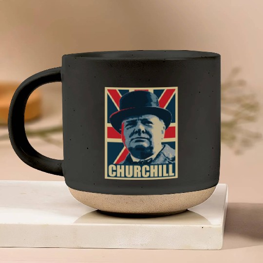 Winston Churhill Union Jack Propaganda Pop Art Pottery Mugs