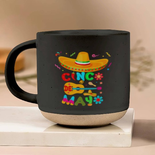 Cinco De Mayo Mexican Guitar Cactus for Boys Pottery Mugs