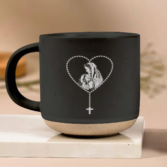 Catholic Christian Rosary Cross Guadalupe Virgin Pottery Mugs