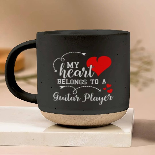 I Love My Guitar Player Husband Wife Valentines Pottery Mugs