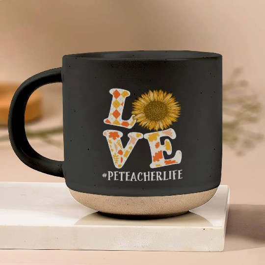 PE Teacher Love Autumn Fall Sunflower Pottery Mugs