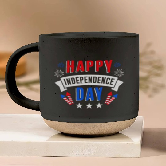 Happy Independence Day America Patriotism Pottery Mugs