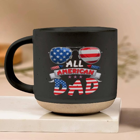 All American Dad US Patriots Fathers America Party Pottery Mugs
