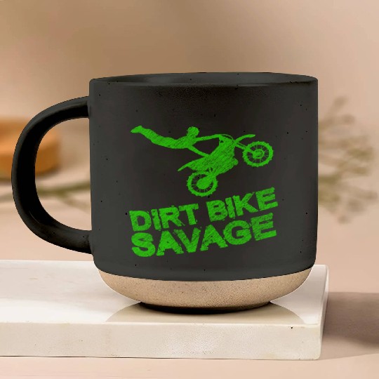 Dirt Bike Savage Motocross Distressed Youth Rider Pottery Mugs