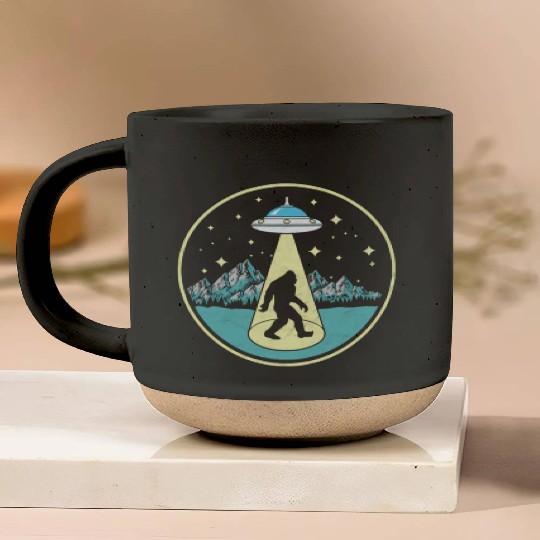 Bigfoot Abduction Sasquatch Ufo Alien Pottery Mugs