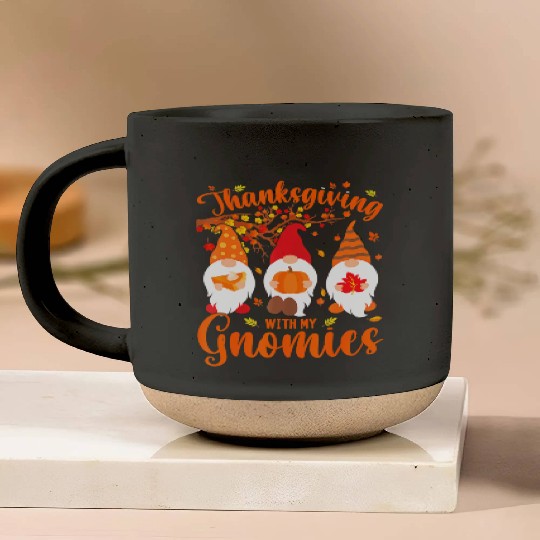 Thanksgiving With My Gnomies Funny Autumn Gnomes Pottery Mugs