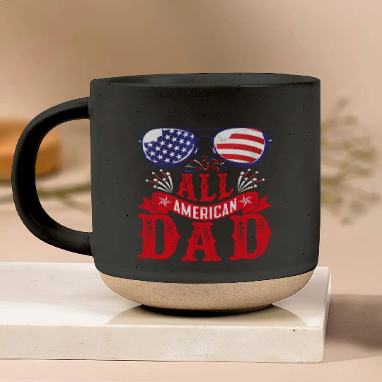 All American Dad America Pride US Patriot Pottery Mugs