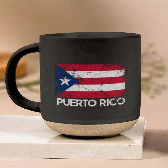 Puerto Rican Flag Made In Puerto Rico Pottery Mugs