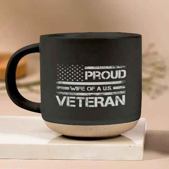 Veterans Proud Wives Of Us Veterans American Flag Pottery Mugs