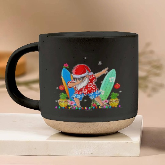 Dabbing Santa Christmas In July Hawaiian Xmas Pottery Mugs
