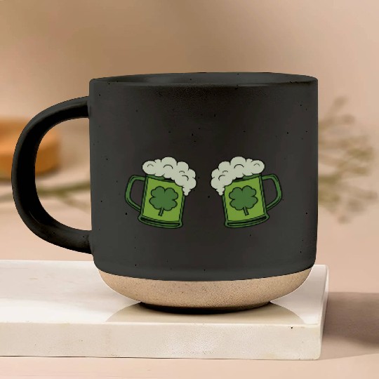 Drinking Green Beer Boobs Shamrock Irish Patric Pottery Mugs
