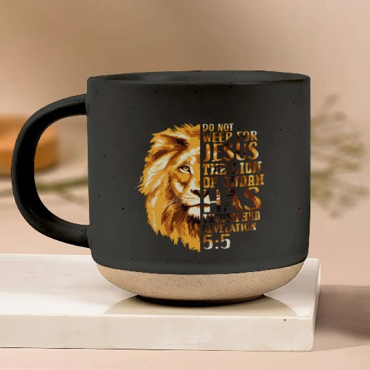 Christian Bible Verse Faith Religious Lion Judah Pottery Mugs