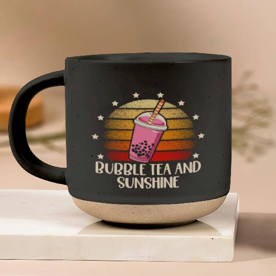Bubble Tea And Sunshine Boba Tea Drinker Pottery Mugs