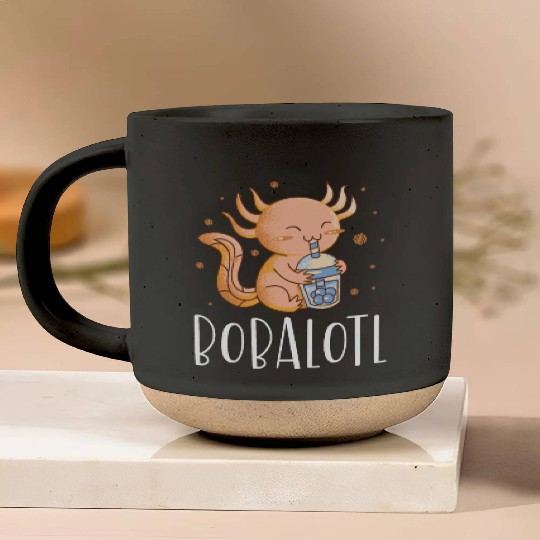 Bobalotl Bubble Tea Lover Boba Tea Drinker Axolotl Pottery Mugs