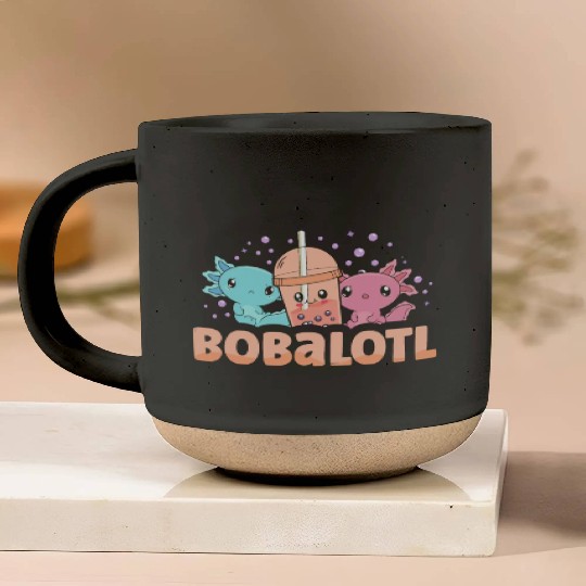 Bobalotl Bubble Tea Lover Boba Tea Drinker Axolotl Pottery Mugs