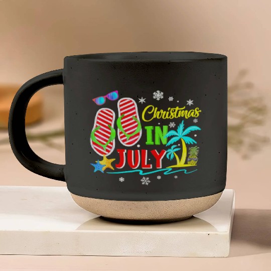 Christmas In July Flip Flops Funny Beach Summer Pottery Mugs