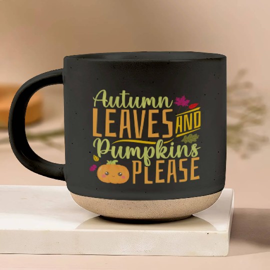 Autumn Leaves and Pumpkins Please - Fall Leaves Pottery Mugs