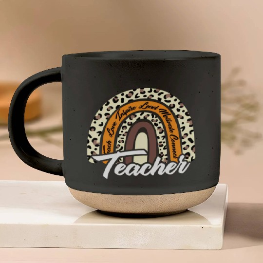 Leopard Rainbow Teacher Love Inre Teaching School Pottery Mugs