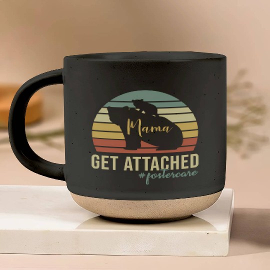 Get Attached Foster Care Mom Mama Bear Cub Pottery Mugs