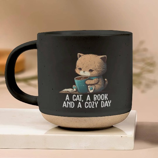 A Cat A Book And A Cozy Day Book Book Nerd Librari Pottery Mugs