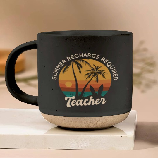 Last Day Of School Teacher Summer Recharge Pottery Mugs