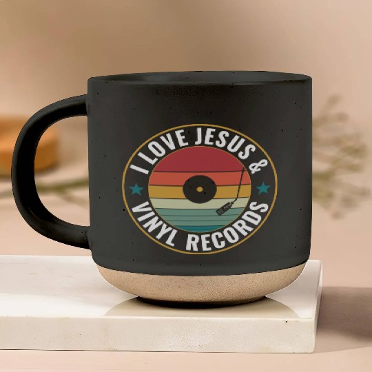 I Love Jesus And Vinyl Records Funny Vinyl Lover Pottery Mugs