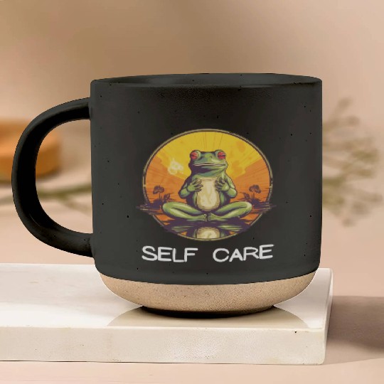 Yoga Meditation Meditate and Elevate Self Care Pottery Mugs