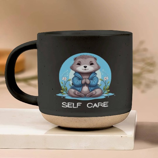Yoga Meditation Jump-start your zen Otter Pottery Mugs