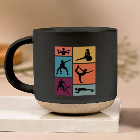 Fitness Exercise Workout Gym Pottery Mugs