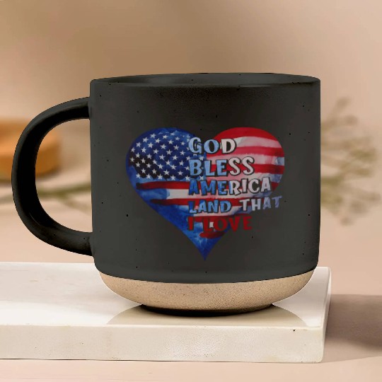 God bless America Land that I love Pottery Mugs